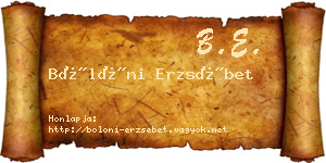 Bölöni Erzsébet névjegykártya