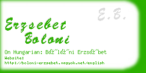 erzsebet boloni business card